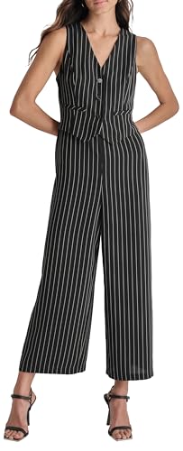 DKNY Women's Sleeveless Vest Jumpsuit, Black/Ivory, Size 40 DKNY Women's Sleeveless Vest Jumpsuit, Black/Ivory, Size 40 von DKNY
