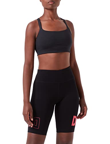 DKNY Women's Sport Flip Reflect Logo High Waist Bike Shorts, Fiery Pink, Small von DKNY