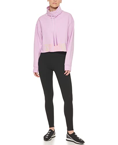 DKNY Women's Sport Ombre Logo Funnel Neck Pullover Shirt, Lilac, Large von DKNY