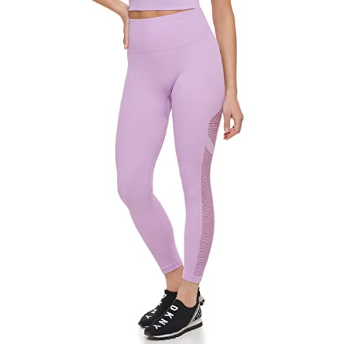 DKNY Women's Sport Rib Seamless High Waist Tight Leggings, Wild Violet, Medium von DKNY