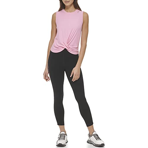 DKNY Women's Twist Front Crewneck Tank Top Shirt, Bubblegum, Small von DKNY