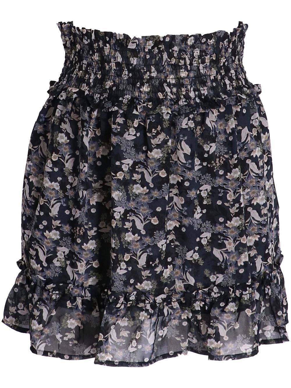 DKNY Gerüschter Rock mit Blumen-Print - Schwarz von DKNY