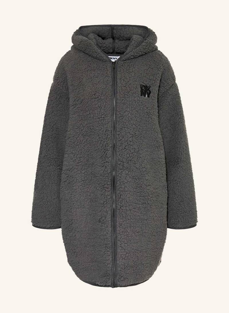 Dkny Damen-Bademantel Chill In Style Mit Kapuze grau von DKNY
