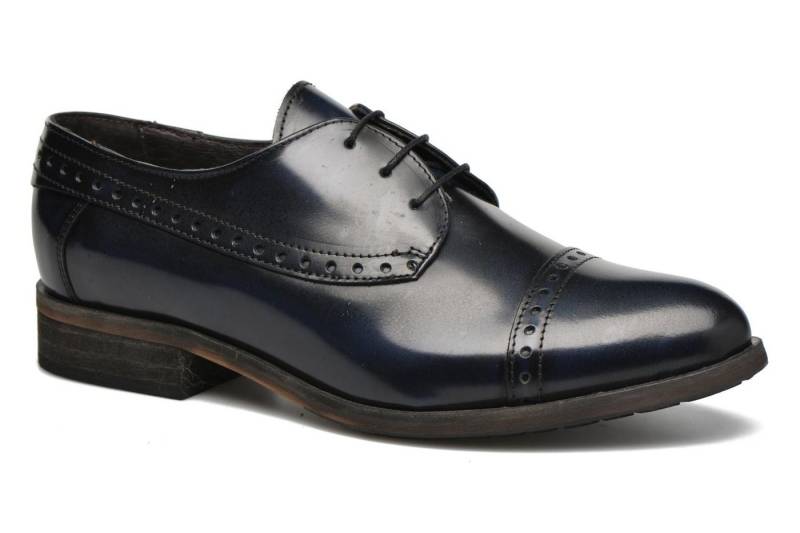 DKODE Sally Slipper Halbschuhe Schnur Deep navy blau Leder Schnürschuh Fällt klein aus von DKODE