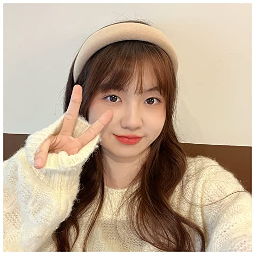 Stirnband Damen Frauen Mädchen Farben Nylon Breitseite Haarbänder Headwears Aldult Lovey Hair Hoop Stirnbänder Weibliche Mode Haarschmuck Zubehör Stirnband(Beige) von DKTCNRSP