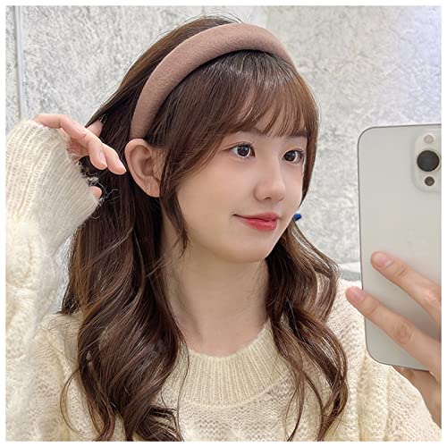 Stirnband Damen Frauen Mädchen Farben Nylon Breitseite Haarbänder Headwears Aldult Lovey Hair Hoop Stirnbänder Weibliche Mode Haarschmuck Zubehör Stirnband(Khaki) von DKTCNRSP
