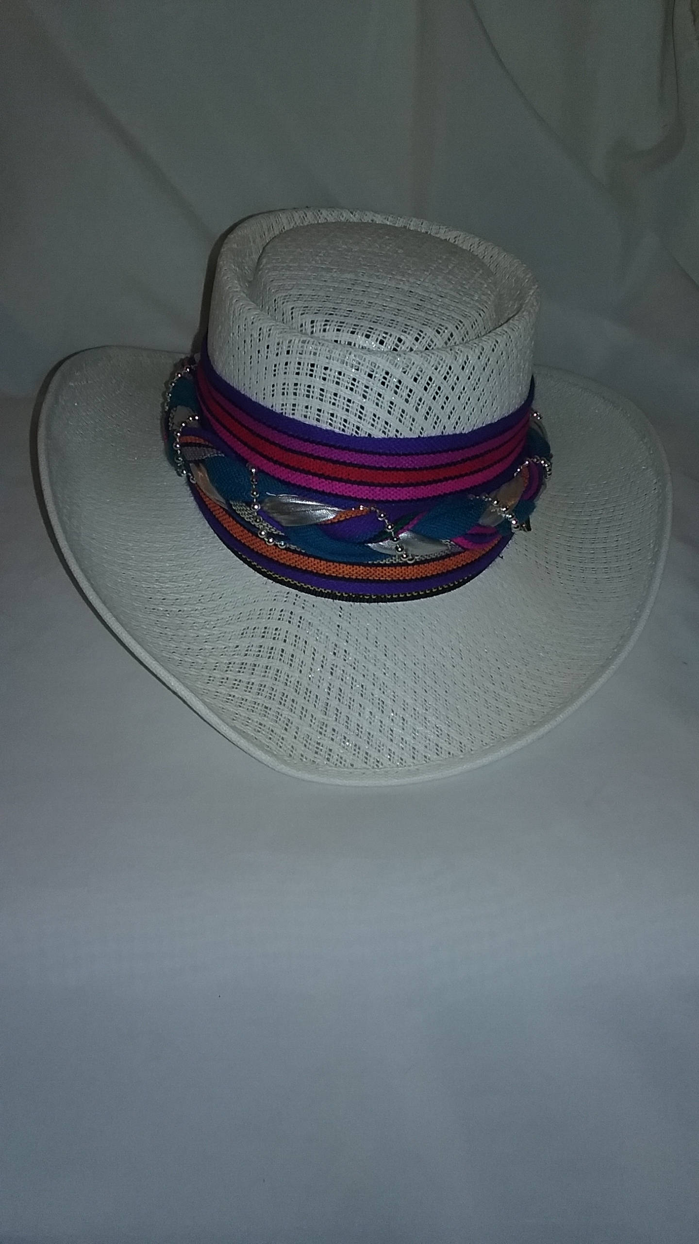 Hecho En Mexico Weißer Strohhut Mit Bunt Geflochtenem Stoffband. Vintage Fester Strohhut Hecho En Mexico Weißer Strohhut Mit Bunt Geflochtenem Stoffband. Vintage Fester Strohhut von DKVintageShop