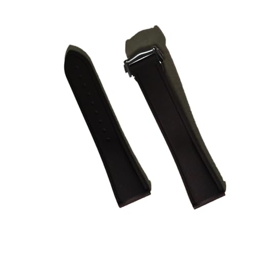 DKWOIS 20 mm 21 mm 22 mm weiches FKM-Gummi-Uhrenarmband, perfekt kompatibel mit Cartier Santos Omega AP, kompatibel mit Panerai Sekio Flat End Universal-Uhrenarmband(Black,21MM_NO BUCKLE) von DKWOIS