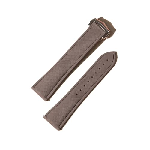 DKWOIS 20 mm 21 mm 22 mm weiches FKM-Gummi-Uhrenarmband, perfekt kompatibel mit Cartier Santos Omega AP, kompatibel mit Panerai Sekio Flat End Universal-Uhrenarmband(Gray,21MM_NO BUCKLE) von DKWOIS