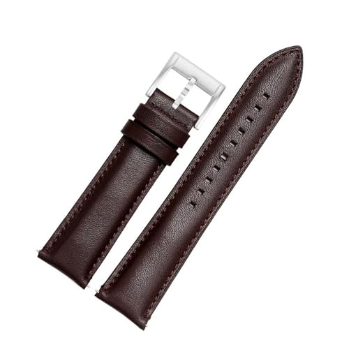 DKWOIS 20 mm 22 mm Rindsleder-Uhrenarmband, kompatibel mit FOSSIL FS4835 FS5237 ME3052 FTW1114 Herren-Schnellverschlussarmband(Brown silver,20mm) von DKWOIS