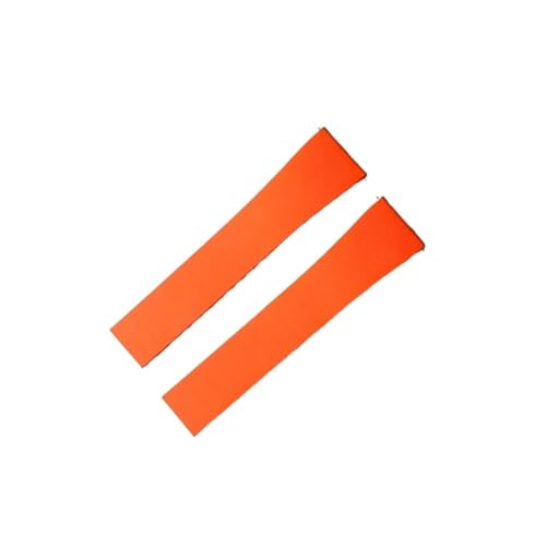 DKWOIS CTS Fluorkautschuk-Uhrenarmband 18 19 20 21 22 mm Schnellverschluss-Faltschließe Uhrenarmbänder Wasserdicht Herren FKM-Armband for Zuschneiden(Orange,22MMX18MM_NO BUCKLE) von DKWOIS