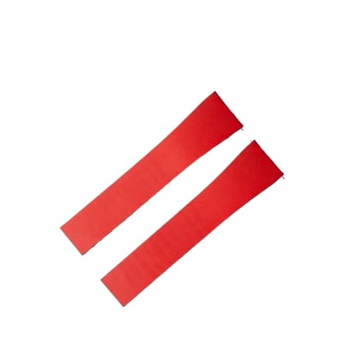 DKWOIS CTS Fluorkautschuk-Uhrenarmband 18 19 20 21 22 mm Schnellverschluss-Faltschließe Uhrenarmbänder Wasserdicht Herren FKM-Armband for Zuschneiden(Red,20MMX16MM_NO BUCKLE) von DKWOIS