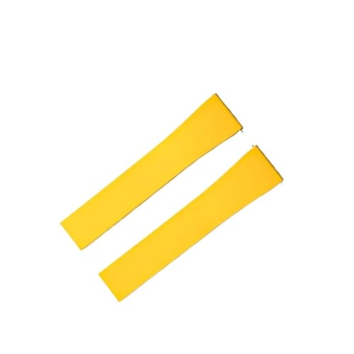 DKWOIS CTS Fluorkautschuk-Uhrenarmband 18 mm 20 mm 22 mm 21 mm Schnellverschluss-Schmetterlingsschnalle Uhrenarmbänder FKM-Armband for Zuschneiden(Yellow,22MMX18MM_GOLD BUCKLE BLACK BUCKLE) von DKWOIS