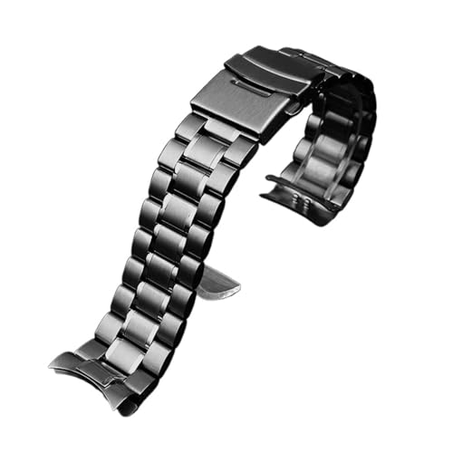 DKWOIS Edelstahl-Uhrenarmband, gebogenes Armband, kompatibel mit Casio EFV-540 BEM501/506 EFB-660 BEM-506 ECB900, Herrenarmband, 20 mm, 22 mm(A black,22mm) von DKWOIS