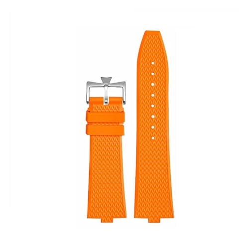DKWOIS FKM-Uhrenarmbänder mit Schnellverschluss, kompatibel mit Uhrenarmbändern mit konvexer Schnittstelle 4500 V/5500 V/7900 V(Orange Buckle 1) von DKWOIS