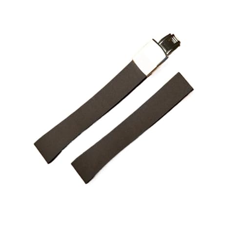 DKWOIS Fluorkautschuk-Uhrenarmband, 18 mm, 20 mm, 21 mm, 22 mm, Schnellverschluss, Schmetterlingsschnalle, FKM-Armband, kompatibel mit Zuschneidbarem(Black,18MMX16MM_NO BUCKLE) von DKWOIS