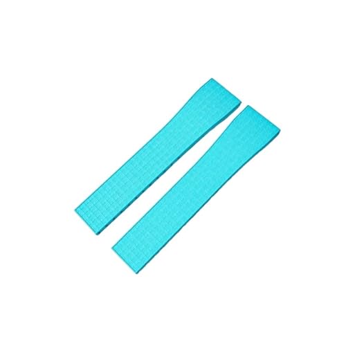 DKWOIS Gummi-Uhrenarmband, 20 mm, 21 mm, 22 mm, kompatibel mit Rolex Submariner-Uhren, Schnellverschluss-Federverschluss, Schnalle, FKM-Uhrenarmbänder(Cyan,20X16MM_NO BUCKLE) von DKWOIS