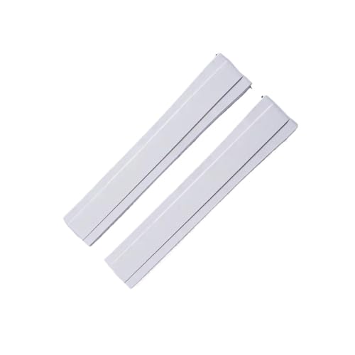 DKWOIS Kompatibel mit Daytona Design Submariner CTS Gummi-Uhrenarmband, 20 mm, Schnellverschluss, Schmetterlingsschnalle, FKM-Armband for Zuschneiden(White,20MMX18MM_BLACK BUCKLE) von DKWOIS