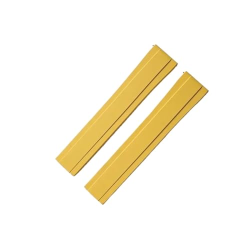 DKWOIS Kompatibel mit Daytona Design Submariner CTS Gummi-Uhrenarmband, 20 mm, Schnellverschluss, Schmetterlingsschnalle, FKM-Armband for Zuschneiden(Yellow,20MMX18MM_BLACK BUCKLE) von DKWOIS