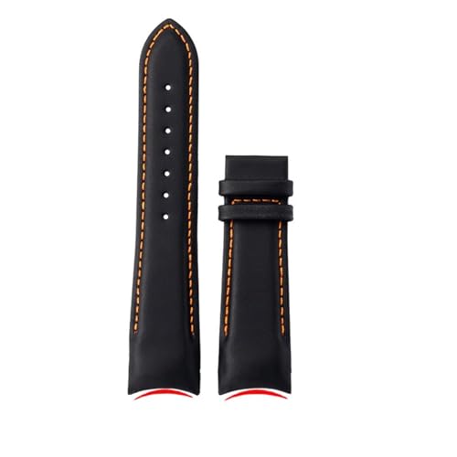 DKWOIS Kompatibel mit Tissot 1853 COUTURIER T035 T035407A T035617 627 T035439 Herren-Gebogenes Armband 22 mm 23 mm 24 mm Armband Echtlederarmband(Black a-no clasp,24mm) von DKWOIS