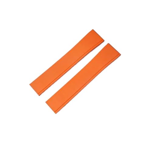 DKWOIS Konvexe Form CTS FKM Gummi-Uhrenarmband Schnellverschluss Original Silber Schnalle Uhrenarmbänder Kompatibel mit Zuschneidbar auf Größe 22mm21mm 20mm 19mm(Orange,21X18MM_ROSE GOLD BUCKLE) von DKWOIS