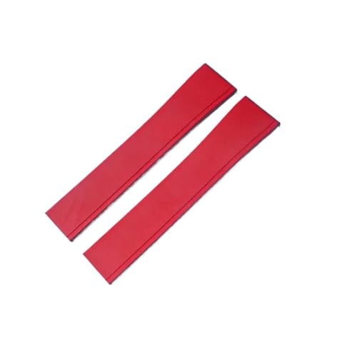 DKWOIS Konvexe Form CTS FKM Gummi-Uhrenarmband Schnellverschluss Original Silber Schnalle Uhrenarmbänder Kompatibel mit Zuschneidbar auf Größe 22mm21mm 20mm 19mm(Red,19X18MM_NEW SILVER BUCKLE) von DKWOIS