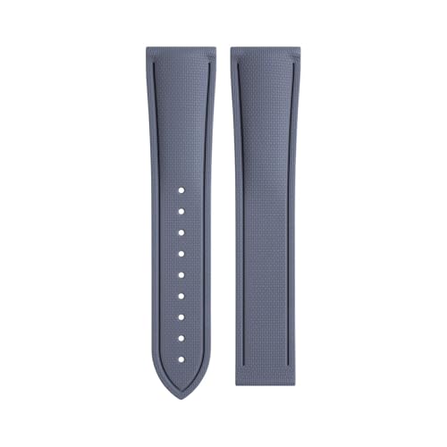 DKWOIS Schweißfestes, langlebiges Uhrenarmband mit Schnellverschluss und Nylonstruktur in Fluorkautschuk, Größen 20/22, kompatibel mit Seiko, Rolex, Seagull Tianwang(Gray,21MM_SILVER CONVEX BUCKLE) von DKWOIS