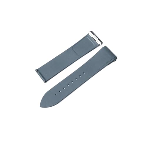 DKWOIS Uhrenarmband Damen Herren Fluorkautschuk FKM Kautschuk Uhrenarmbänder Kompatibel mit Cartier Santos Schnellverschluss Himmelblaues Uhrenarmband(Grey,L_SILVER BUCKLE) von DKWOIS