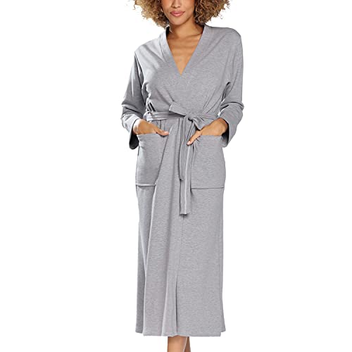 DKaren Women's Bademantel Damen Frottee ohne Kapuze Melisa Clothes, Grau, XXL von DKaren