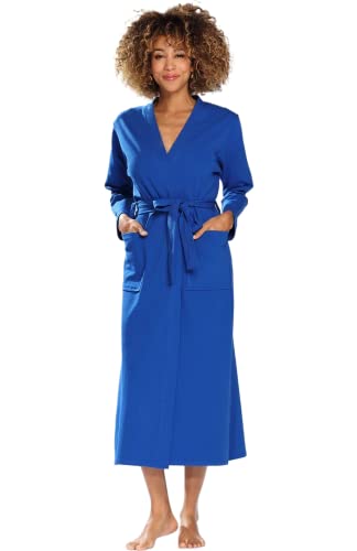 DKaren Women's Bademantel Damen Frottee ohne Kapuze Melisa Clothes, Blau, M von DKaren