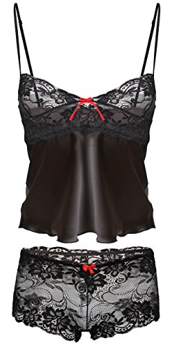 DKaren Damen Nachtwäsche Set | AGA | aus Tüll | Größen XS-2XL 100% Polyester | S Schwarz von DKaren