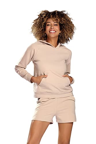 DKaren Jogginganzug Damen set Baumwolle Koko - Damen Jogginganzug Damen Trainingsanzug - Jogginganzug Damen Große Größen - Damen Jogginganzug Set Trainingsanzug Damen L Beige von DKaren