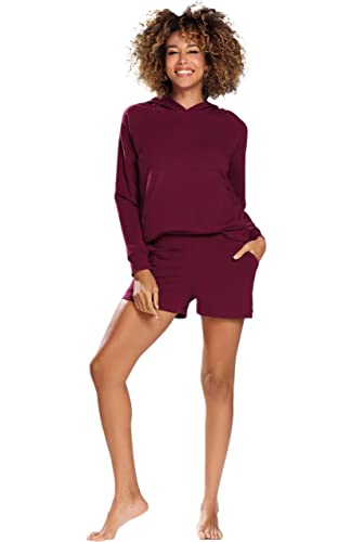 DKaren Jogginganzug Damen set Baumwolle Koko - Damen Jogginganzug Damen Trainingsanzug - Jogginganzug Damen Große Größen - Damen Jogginganzug Set Trainingsanzug Damen M Rotwein von DKaren