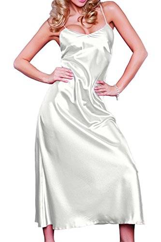 DKaren-Nachtwäsche Damen Negligee aus Satin H43 (XS-XXL) (M, Ecru) von DKaren