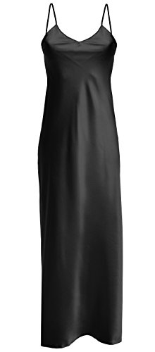 DKaren-Nachtwäsche Damen Negligee aus Satin H43 (XS-XXL) (XXL, SCHWARZ) von DKaren