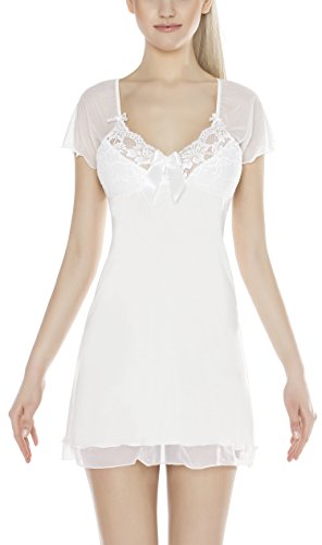 Lady-Mode Negligee aus Viskose Irina (S - 2XL) (L, Ekri) von DKaren