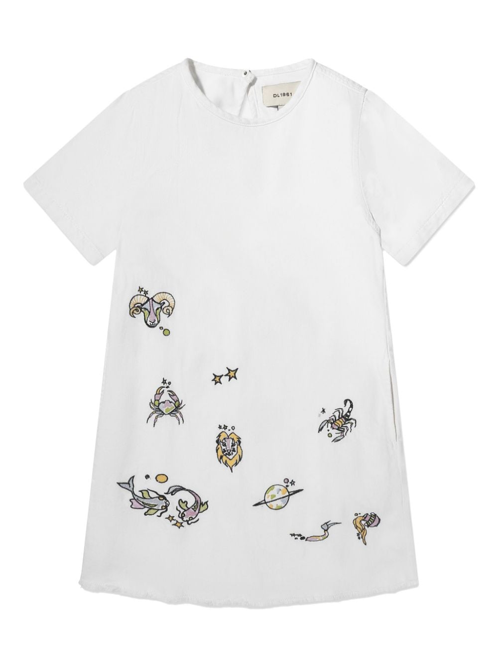 DL1961 KIDS Kleid mit Kiki Star Signs-Stickerei - Weiß von DL1961 KIDS