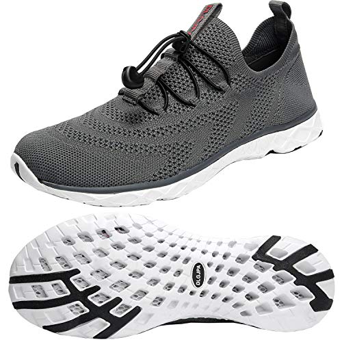 DLGJPA Herren Leichte Schnell Trocknende Aqua Wasserschuhe Athletic Sport Walking Schuhe, Grau (Dunkelgrau#), 44.5 EU von DLGJPA