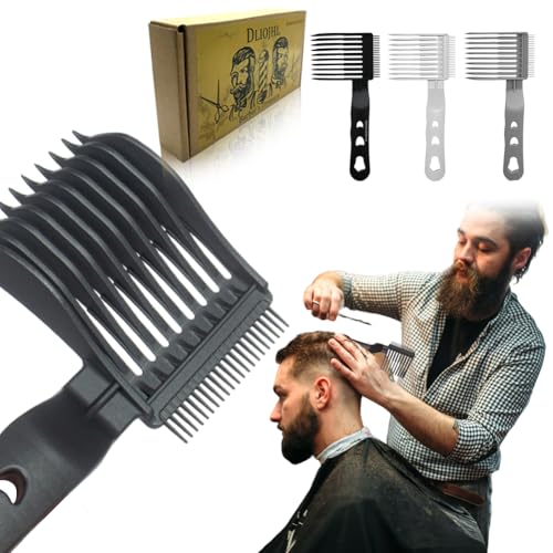 Fade Comb Hair Fade Tool Hair Compatible with All Clippers Barber Accessories Fade Comb for Men (Black/White/Grey) von DLIOJHL