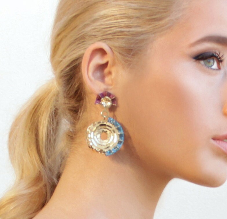 Tropfen Sie Ohrringe Baumeln, Modeschmuck, Einzigartigen Schmuck, Geschenk Für Sie, Gold Plattiert von DLJD