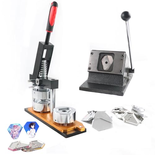 Badge Maker Machine Kit 50 x 40 mm, sargförmige DIY-Foto-Kühlschrank-Aufkleber-Presse mit Papierschneider für DIY-Bild-Badge-Bastelarbeiten, Geschenk-Button(Magnet Machine Kit) von DLKJCX