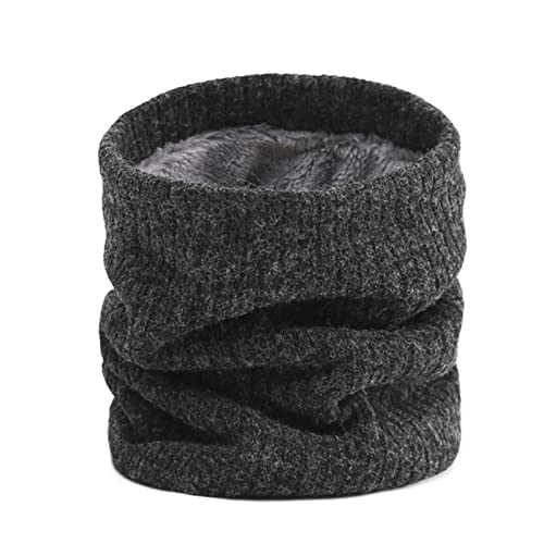 DLKSH 1 Stück Strick-Bandana für Damen, Ring, Halstuch, Winter, warm, dickes Fell, Baumwolle, Wb3-11 Dunkelgrau, One size von DLKSH