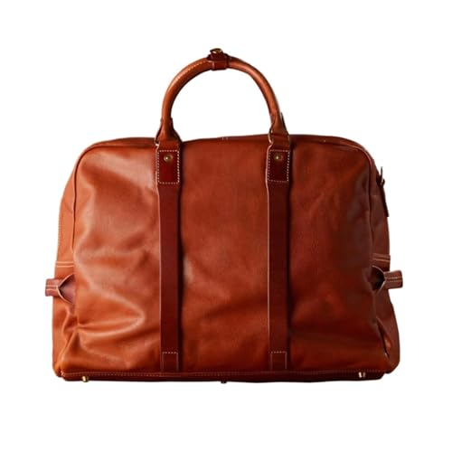 DLLIGTT Herren Echtleder Reisehandtaschen Tragetaschen Laptoptaschen Aktentaschen Messenger Schultertaschen(Brown) von DLLIGTT