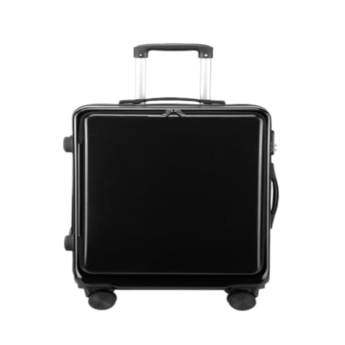 DLLSZS Koffer Koffer Mit Frontöffnung for Männer Und Frauen, Universal-Rollen-Trolley, Passwort-Koffer, Boarding-Koffer Suitcase (Color : Black, Size : A) von DLLSZS