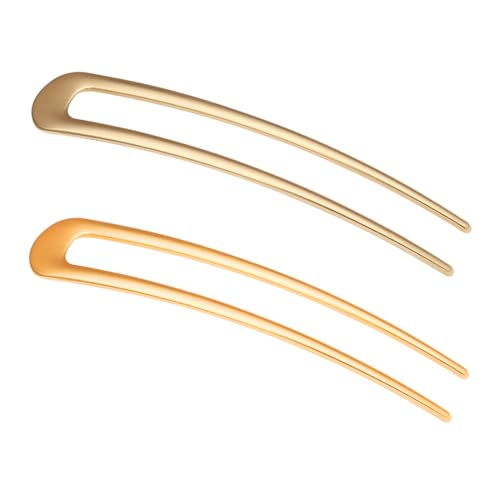 DLPRK 2 Stück Französische Haarnadeln aus Metall für Dickes Haar, U Förmige Haarnadeln Haarstäbchen Haargabeln für alle Haartypen von Frauen und Mädchen Styling Haar Accessoires von DLPRK