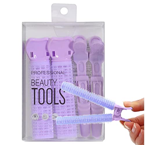 Haarklammern, PP-Haarwurzelclip, 4 natürliche Haarvolumenclips, lockige Haarstyling-Clips, Mädchen-Haar-Accessoires, volumenspendende Haarspangen für Frauen und Mädchen, Violett von DLSIN