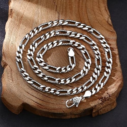 DLUCCA Herren halskette Herrenhalsketten S925 Sterling Silber Halskette 5mm Spleißhalskette Personalisierter Silberschmuck for Männer und Frauen (Size : 50CM) von DLUCCA