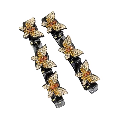 1 Paar schimmernde Acryl-Haarspangen für Damen, doppellagiges Design, sicherer Halt, Hochzeiten, Partys, tägliches Styling, praktische Haarnadel, für den täglichen Gebrauch von DLUKENY