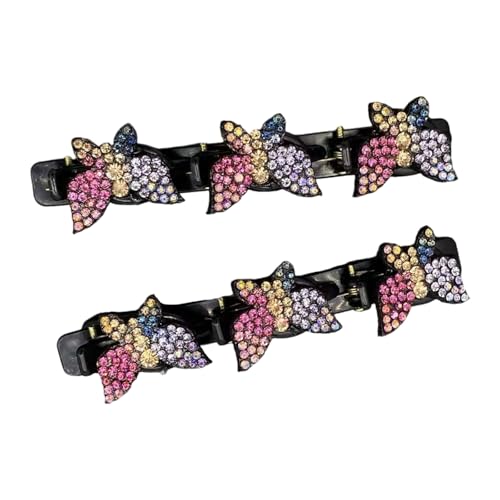 1 Paar schimmernde Acryl-Haarspangen für Damen, doppellagiges Design, sicherer Halt, Hochzeiten, Partys, tägliches Styling, praktische Haarnadel, für den täglichen Gebrauch von DLUKENY