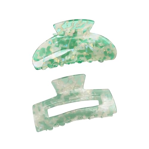 2pcs Farbenfrohe Haarklauenclip Für Frauen Und Mädchen Süßigkeiten Farbe Quadrat Semicircle Design Haarklaue Für Dickes Oder Dünnes Haar von DLUKENY